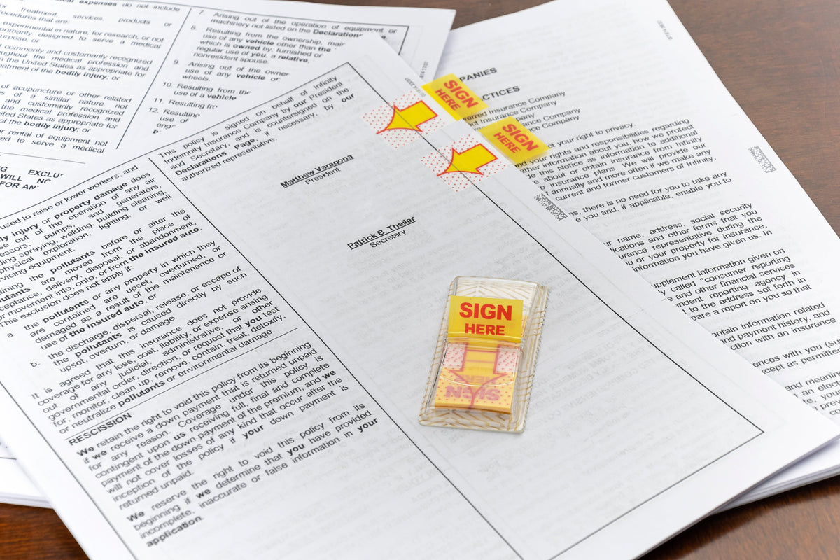 Sticky Flags, 1 x 1.7”, Sign Here
