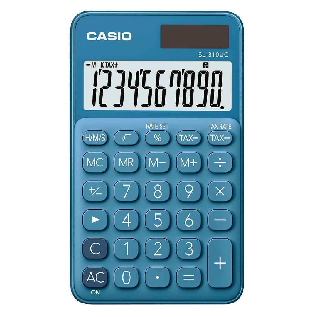 Casio SL310UCBK Hand Held 10 Digit Calculator Blue