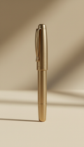 Brushed metal fountain pen with weighted grip