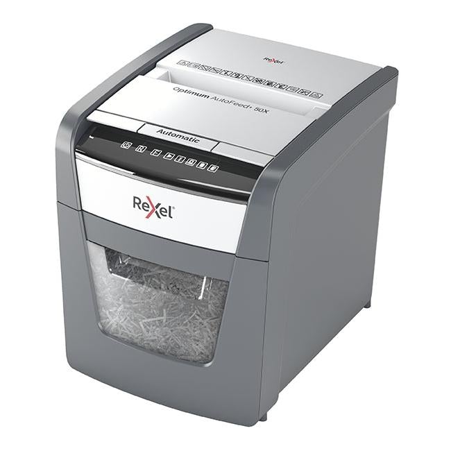 Rexel optimum autofeed shredder 50x cross cut